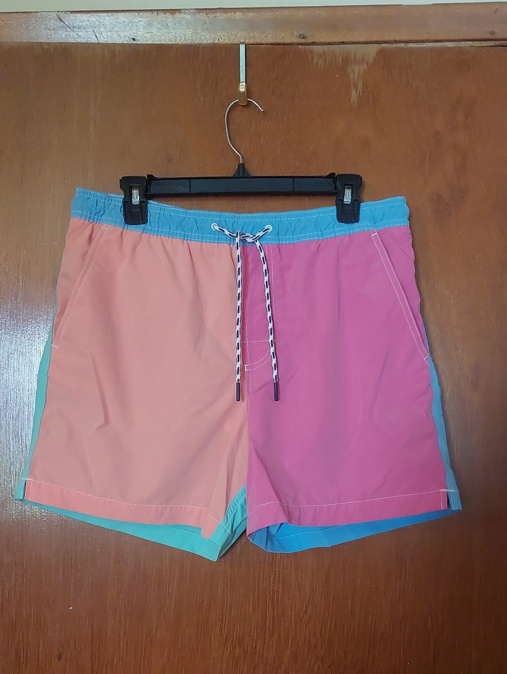 American Eagle Colorblock Panel Swim Trunks 5"